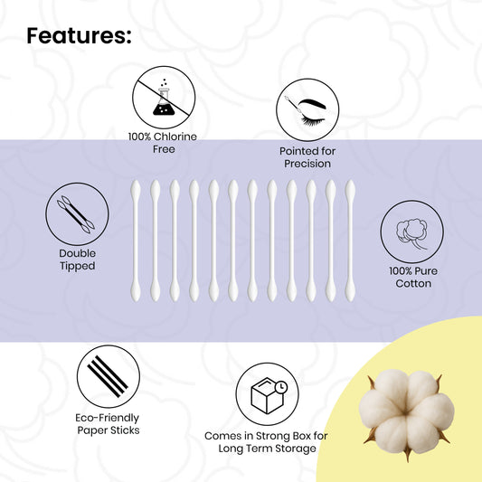 Cotton Beauty Buds – Double Tipped, 100 Sticks