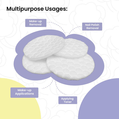 Premium Soft Facial Cotton Pads (Pack of 4-20 Pcs each)