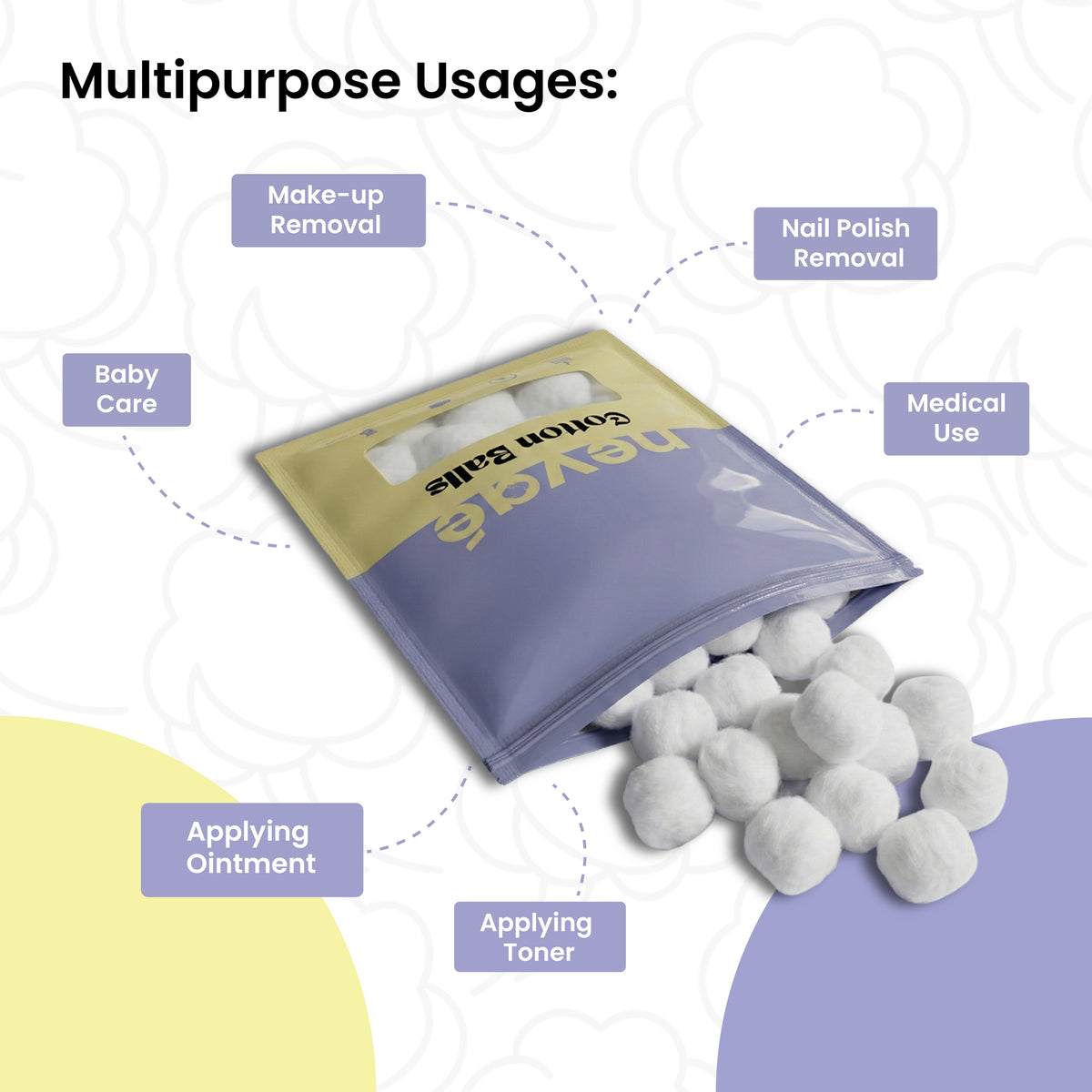 Cotton Balls – 100% Pure Cotton, Soft & Absorbent