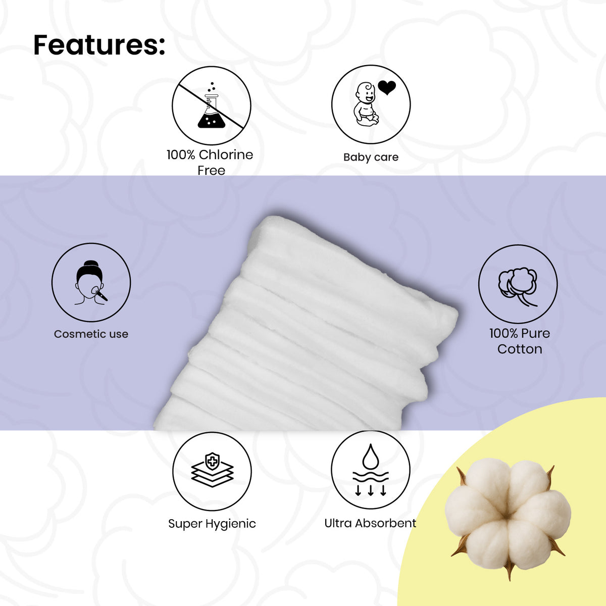 Cotton Zig Zag – Soft & Highly Absorbent | 100g, 400g & 500g