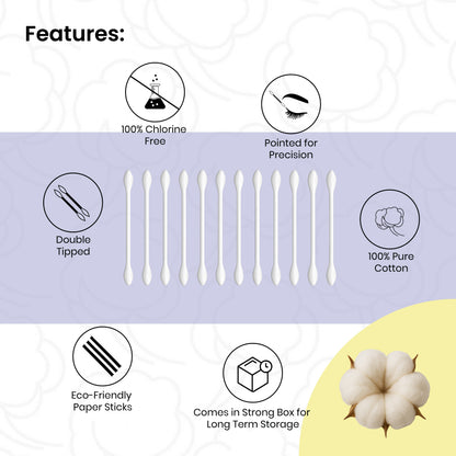Cotton Beauty Buds – Double Tipped, 100 Sticks